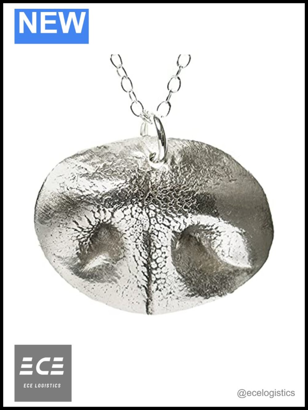 925 Sterling Silver Custom Pet Nose Pendant Necklace Kit 18"